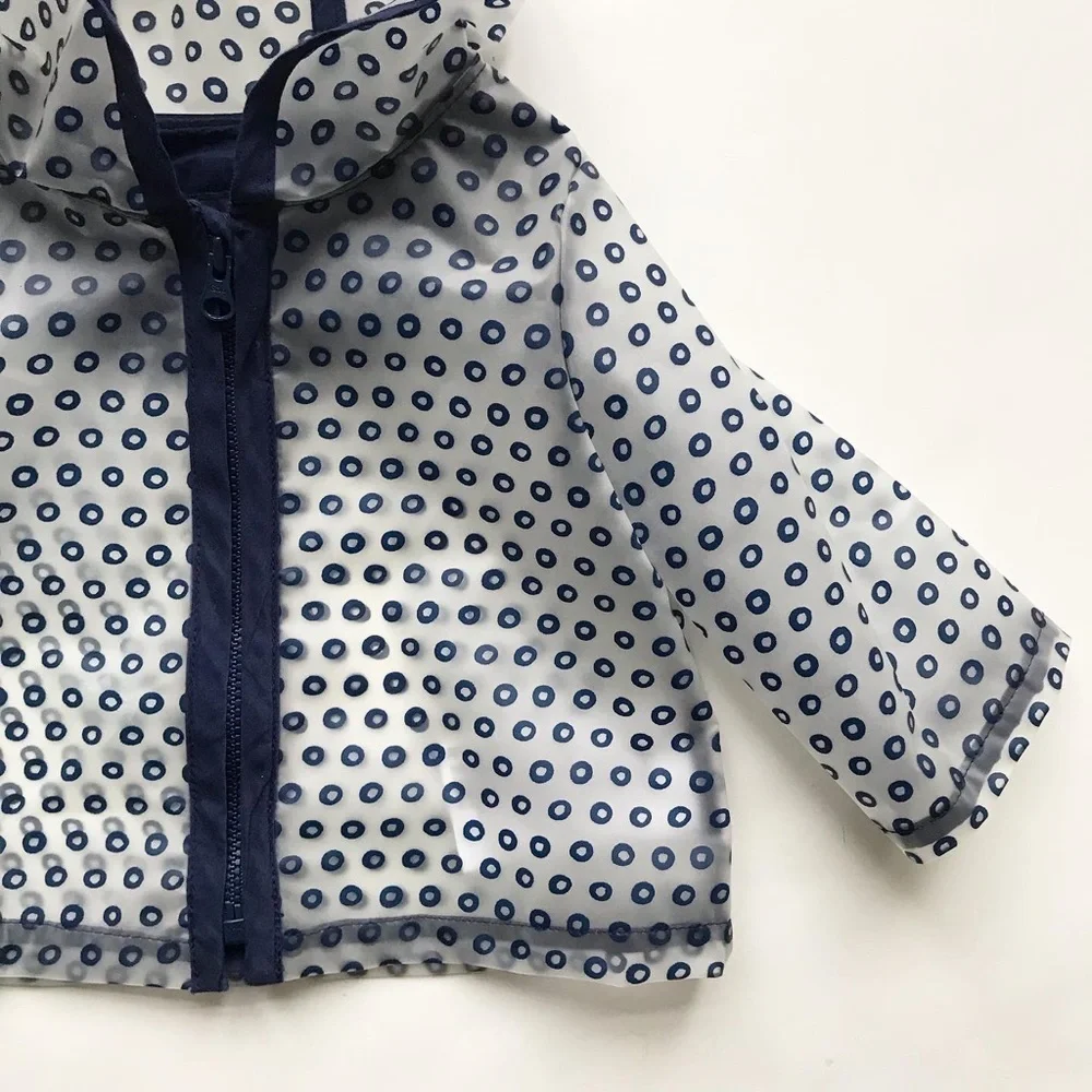 Babygap navy transparent hooded rain jacket EUC 3-6 months